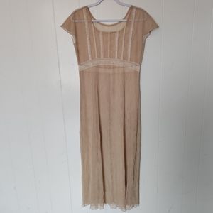 Vintage Y2K slip maxi dress boho sheer lace empire waist flowy festival fairy